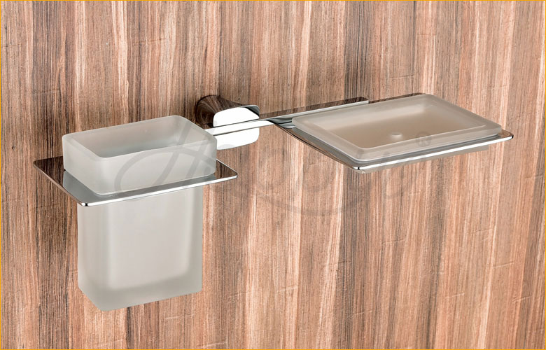 Combo Glass Soap Dish and Tumbler