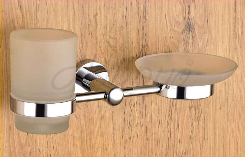 Combo Glass Soap Dish and Tumbler