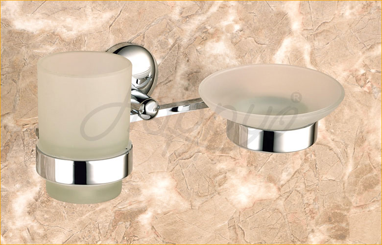 Combo Glass Soap Dish and Tumbler